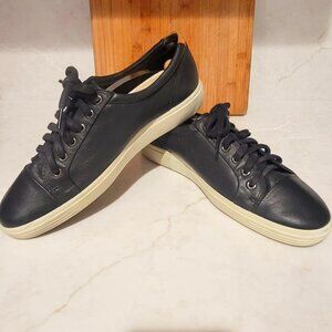 ECCO SOFT 7 BLACK LEATHER SNEAKERS WALKING COMFORT SHOES WOMENS SZ 42/11